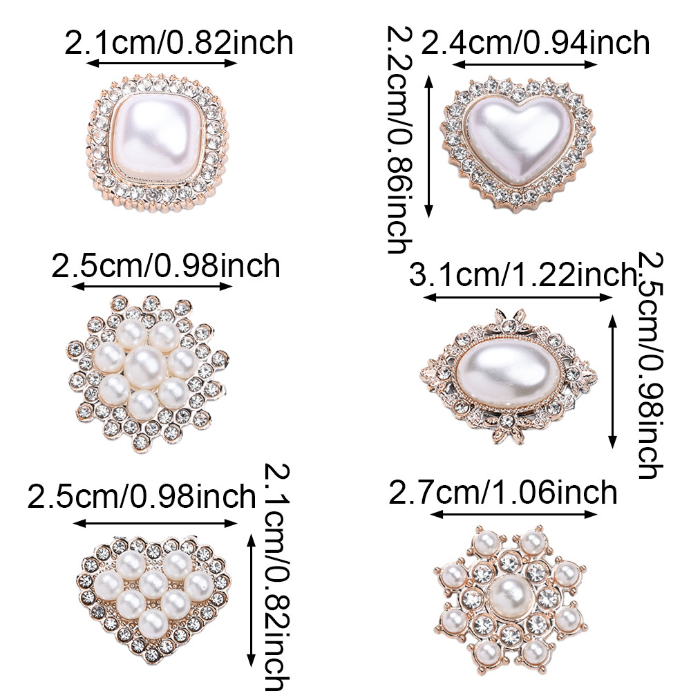 20pcs White Love & Flower Flatback Beads with Rhinestones